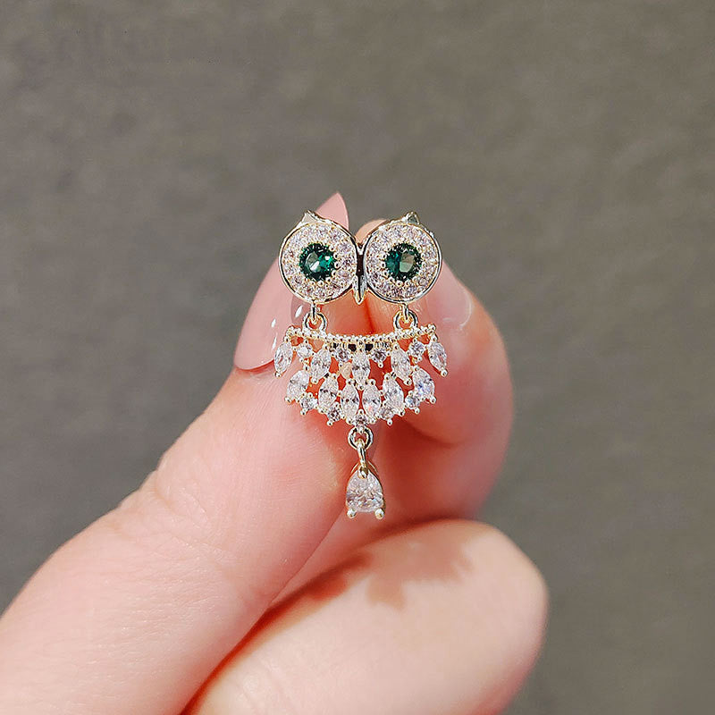 Owl Crystal Brooch