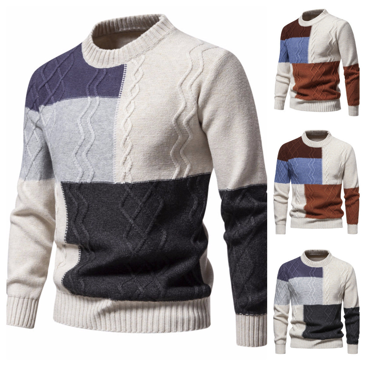 Color-block Knitwear For Men