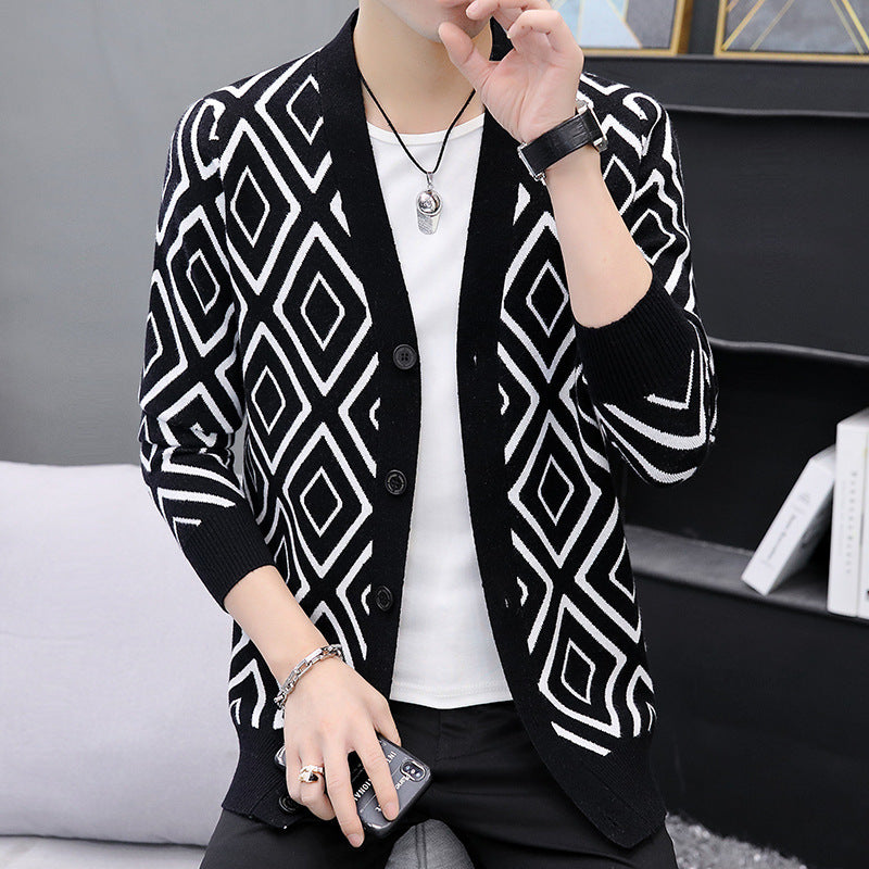 Knitted Cardigan Sweater For Men