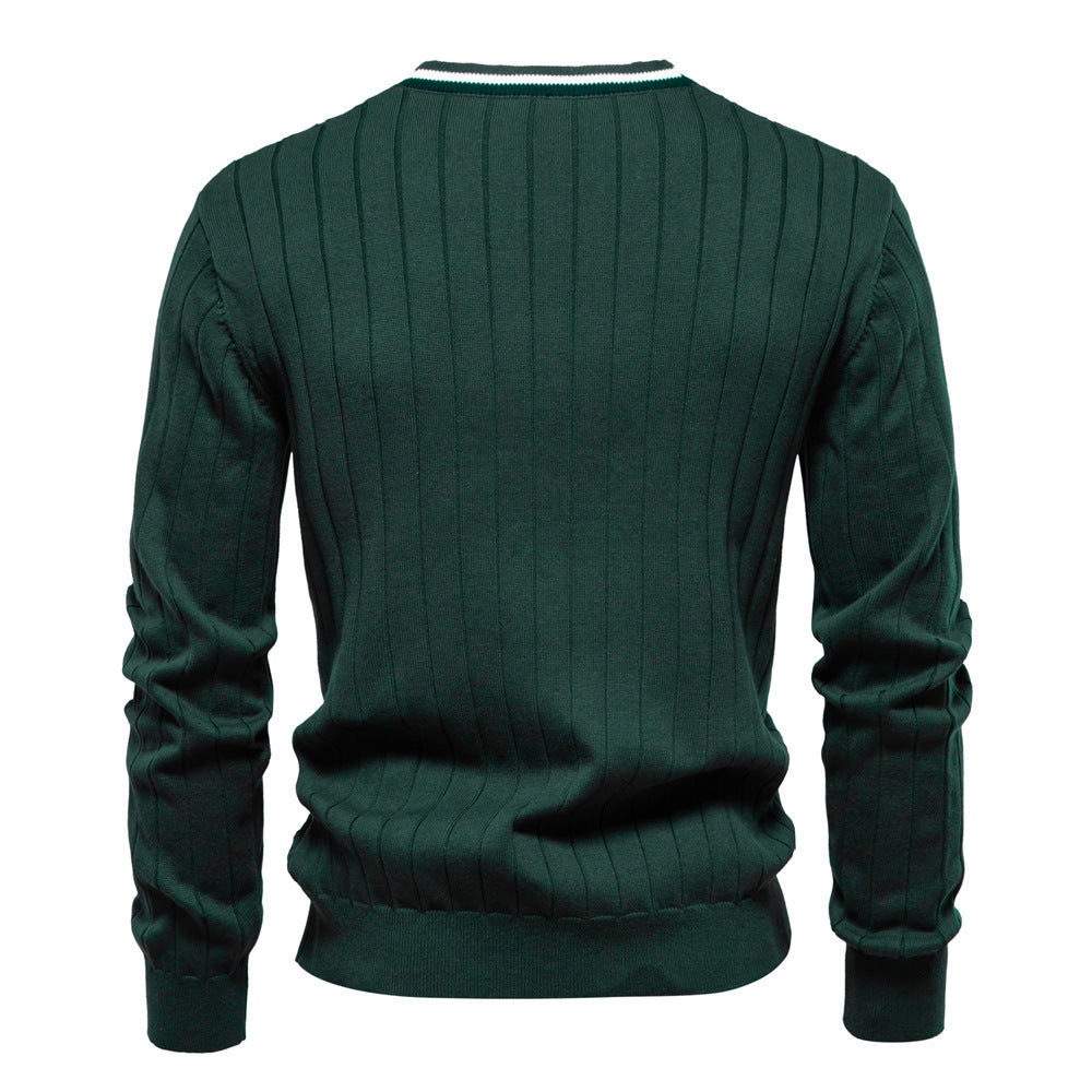 Cardigan Men's V-neck Long Sleeve Sweater.