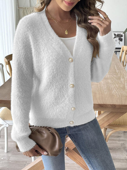 Women’s Button Up V-Neck Long Sleeve Cardigan