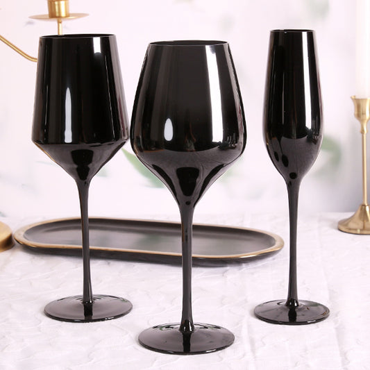 Household Black Crystal Glasses Goblets Wine Glass