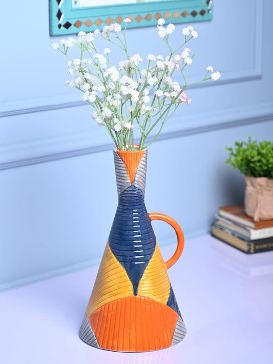 Striped Sophistication - Multi-Color Asymmetrical Vase