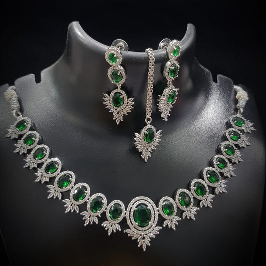 Green Stone Women Necklace Set