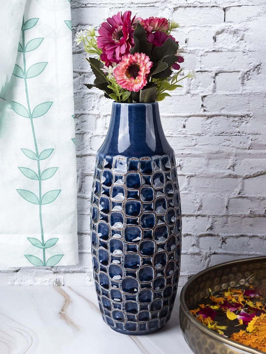 Vase, Modern Design, Dark Blue, Ceramic