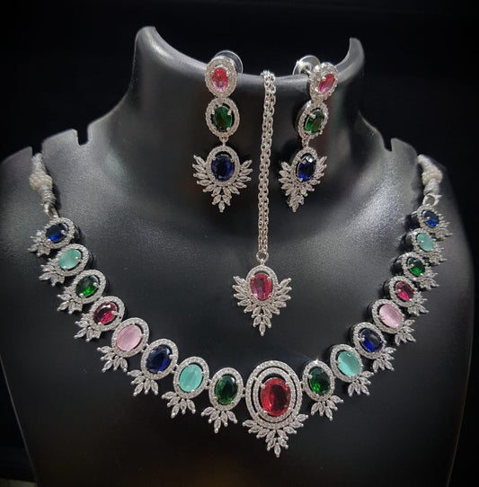 Multicolor Stone Women Necklace Set