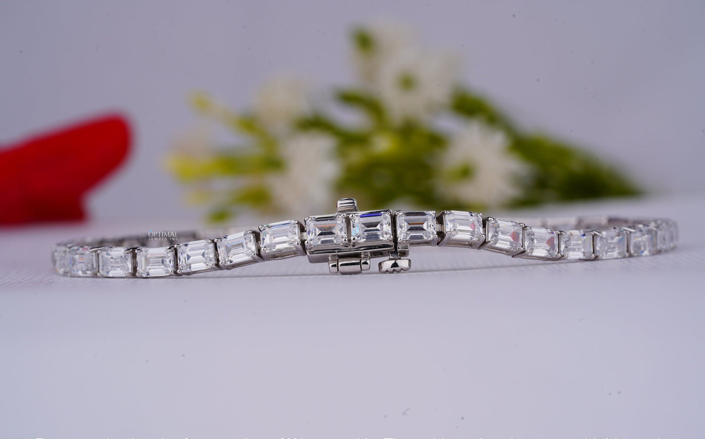 Stunning Emerald Cut Lab Grown Diamond 8.00 Ctw White Gold Tennis