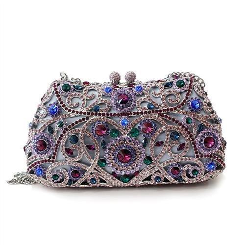 White Metal Clutch with Top Grade Crystal